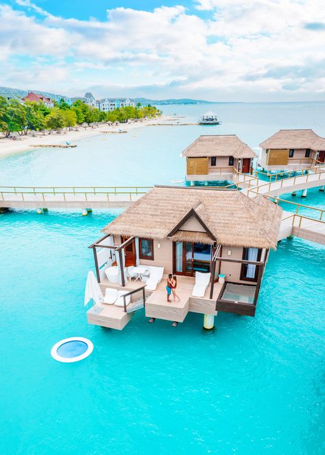 What To Expect At Sandals Overwater Bungalows In Jamaica - Follow Me Away Garden Escape, Water Bungalow, Fiji Resort, Couples Resorts, Packing Ideas, Travel Trailer Remodel, Outfit Travel, Overwater Bungalows, Couples Vacation