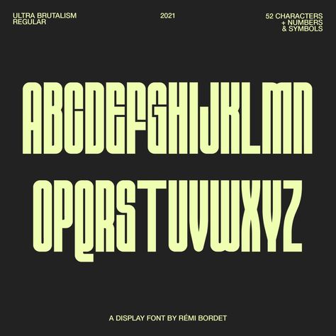 Ultra Brutalism Display Font | Remi Bordet | Font Download | Studio Innate Bill Movie, Font Bubble, Vintage Paper Textures, Pixel Font, Futuristic Fonts, Brutalist Design, Display Typeface, Simple Designs To Draw, Graphic Design Fonts