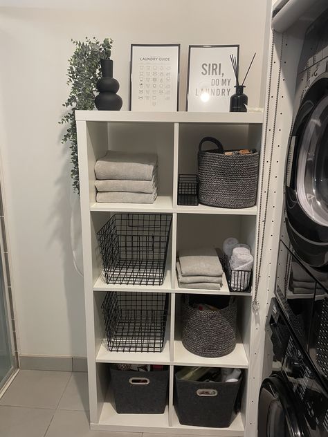 This IKEA hack turns the KALLAX into rustic textured shelves | Livingetc Ikea Kallax Square, Ikea House Decor, Ikea Date Outfit, Kallax Im Bad, Ikea Kallax Bathroom, Ikea Shelves Decor, Kallax Laundry Room, Ikea Kallax Entryway, Ikea Kallax Decor