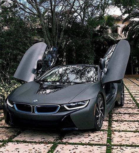 Bmw I8 Black, Mclaren P1 Black, I8 Bmw, Prom Car, Matte Black Cars, Luxury Cars Audi, Dream Cars Bmw, Black Audi, Bmw Sport