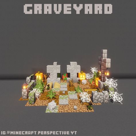 Minecraft Halloween Town Ideas, Halloween Themed Minecraft House, Minecraft Execution Stand, Halloween Minecraft Village, Cute Halloween Minecraft Builds, Scare Crow Minecraft, Minecraft Zombie Build, Minecraft Headstone, Minecraft Quarry Ideas