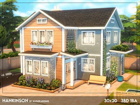 The Sims Resource - Hankinson (NO CC) Sims 4 Suburban House Layout, Sims 4 Suburban House, The Sims 4 Lots, Cc Patreon, Sims 4 Family, Sims 4 House Plans, Sims 4 House Building, Aircraft Interiors, Suburban House