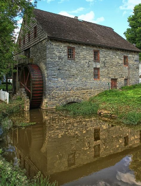 Old Grist Mill, Windmill Water, Water Wheels, Wind Mills, Country Barns, Grist Mill, Lancaster Pennsylvania, Water Powers, Water Mill