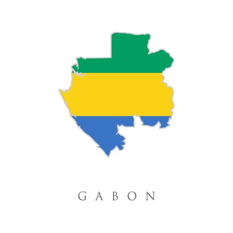 Detailed map of Gabon with country flag. Gabon flag map background. The flag of the country in the form of borders. Stock vector illustration isolated on white background. Gabon Flag, Country Flags Icons, Map Background, Flag Icon, Instagram Highlights, Detailed Map, The Flag, Country Flags, Borders