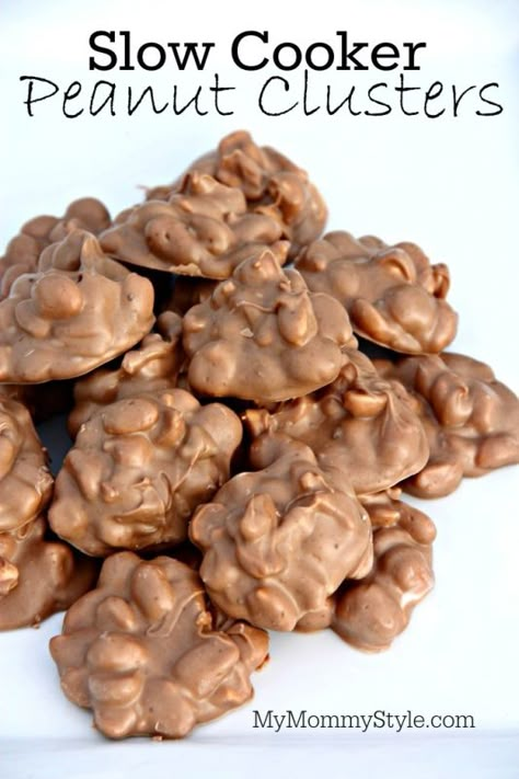 Slow Cooker Peanut Clusters, Chocolate Peanut Clusters, Pumpkin Cobbler, Peanut Clusters, Crockpot Candy, Slow Cooker Teriyaki Chicken, Salted Peanuts, Slow Cooker Teriyaki, Christmas Candies