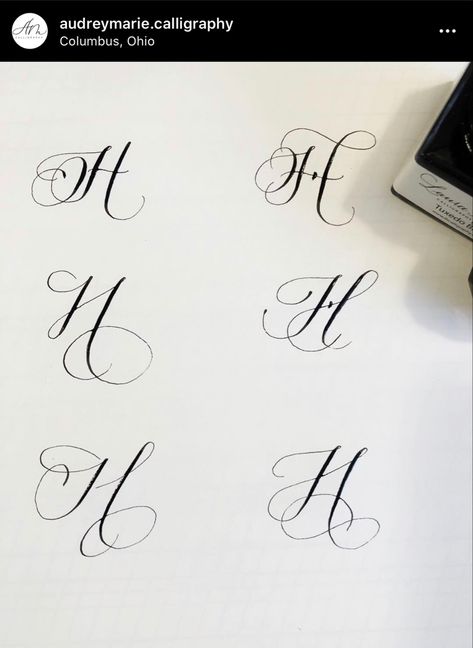 Calligraphy letter H, how to letter H, hand lettering H Calligraphy Letter Capital, Capital H Calligraphy, H Letter Signature Ideas, Cursive H Tattoo, Caligraphy H, H In Calligraphy, H Calligraphy Letter, Letter H Calligraphy, H Calligraphy