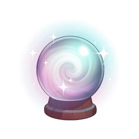 Look into my crystal ball... Figurine, How To Draw A Crystal Ball, Crystal Ball Animation, Crystal Ball Clip Art, Fortune Ball Drawing, Crystal Ball Sticker, Magic Ball Illustration, Crystal Ball Painting, Crystal Ball Aesthetic