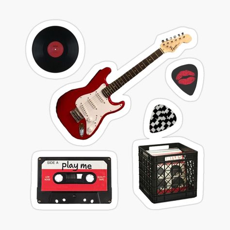 Get my art printed on awesome products. Support me at Redbubble #RBandME: https://www.redbubble.com/i/sticker/Rockstar-Sticker-Pack-by-verycoolandnice/161401505.EJUG5?asc=u Music Aesthetic Stickers Printable, Stickers Packs Printable, Red Stickers Aesthetic Printable, Dark Stickers Aesthetic, Red Stickers Aesthetic, Vintage Stickers Printables Retro, Rockstar Stickers, Gen Math, Rockstar Design