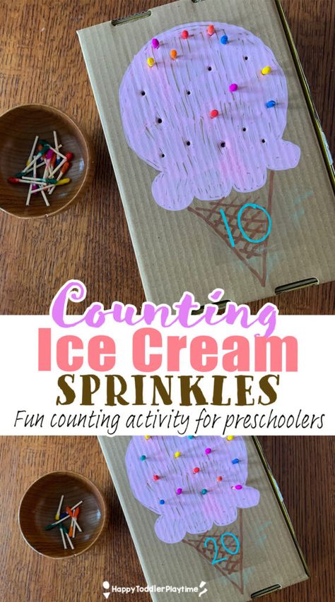 Ice Cream Activity Preschool, Ice Cream Curriculum Preschool, Ice Cream Theme Activities For Toddlers, Food Toddler Activities, Ice Cream Activity For Preschool, Ice Cream Science Preschool, Sprinkle Activities, Toddler Ice Cream Activities, Ice Cream Theme Toddler Activities