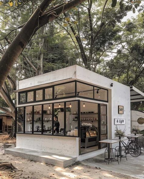 Mini Cafe, Resort Architecture, Storefront Design, Cafe Shop Design, Kiosk Design, Coffee Places, Bakery Business, Coffee Shop Design, Farm Stand