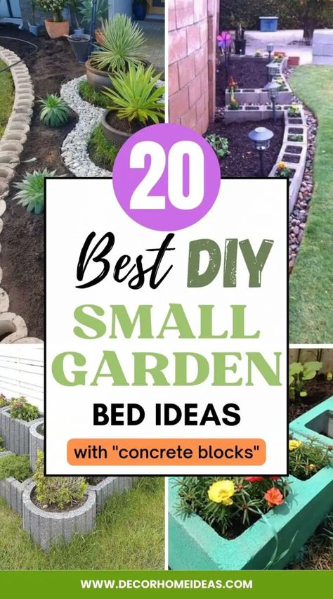 Small Garden Bed, Small Garden Bed Ideas, Cinder Block Garden Bed, Cinder Blocks Diy, Brick Planter, Garden Bed Ideas, Cinder Block Garden, Diy Garden Bed, Building Raised Garden Beds