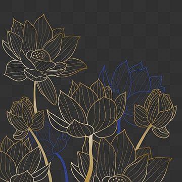 Golden Sketch, Lotus Line Art, Plant Sketch, Lotus Drawing, Simple Wall Paintings, Wallpaper Gradient, Lotus Sculpture, Line Art Floral, Plant Png