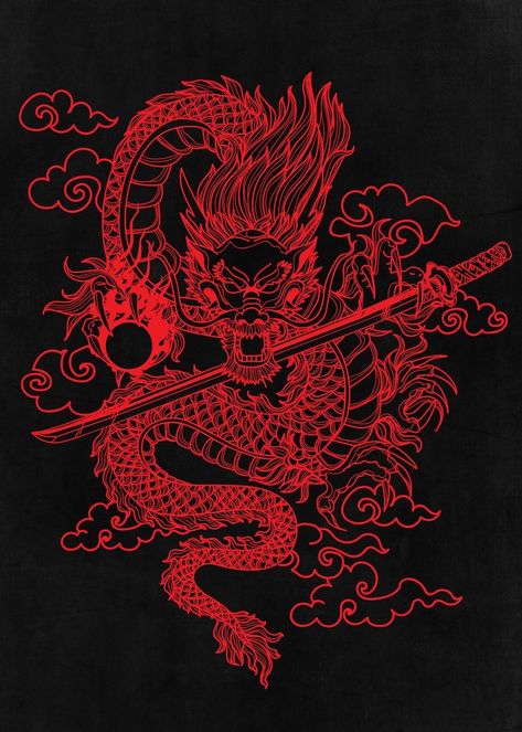 Quetzalcoatl Art, Red Chinese Dragon, Tattoo Poster, Clever Logo Design, Dragon Wallpaper Iphone, Red And Black Wallpaper, Samurai Wallpaper, T Shirt Logo Design, Cool Pictures For Wallpaper