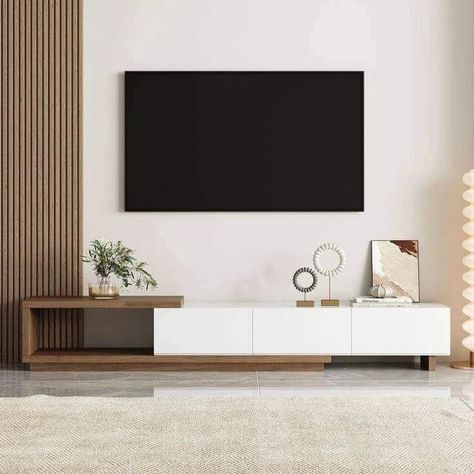 Simple Living Room Tv Unit, Tv Unit Minimal Design, Tv Unit Small Space Tv Walls, Tv Unit Minimal, Tv Unit Simple, Minimal Tv Unit Design, Minimal Tv Wall, Minimal Tv Unit, Retro Tv Unit