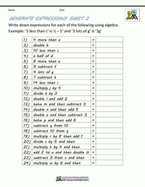 8+ Algebraic Expressions 4Th Grade Worksheets -  -  #4thgrademathworksheetsalgebraicexpressions #algebraicexpressions4thgradeworksheets Check more at https://printable-sheets.com/8-algebraic-expressions-4th-grade-worksheets/ Basic Algebra Worksheets, Translating Algebraic Expressions, Solving Algebraic Equations, Writing Algebraic Expressions, Evaluating Algebraic Expressions, Algebra 2 Worksheets, Equivalent Expressions, Simplifying Algebraic Expressions, Writing Expressions