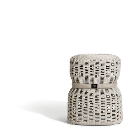 LEPLI OUTDOOR POUF SQUARE 39 - JANUS et Cie Janus Et Cie, Outdoor Pouf, Polished Stainless Steel, Polyurethane Foam, Black Nylon, Powder Coated, The Middle, Belts, Outdoor Furniture