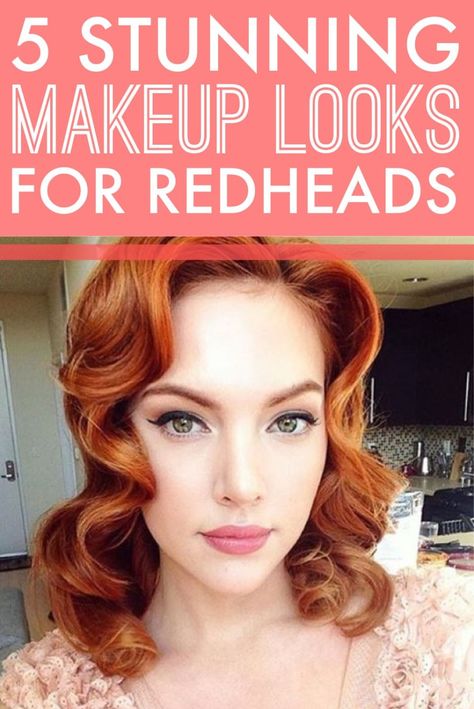 5 Stunning Makeup Looks For Redheads - Society19 Makeup Looks For Redheads, Red Hair Brown Eyes, Makeup Tips For Redheads, Red Copper Hair Color, Stunning Makeup Looks, Red Hair Makeup, Red Hair Green Eyes, Copper Red Hair, Red Hair Blue Eyes