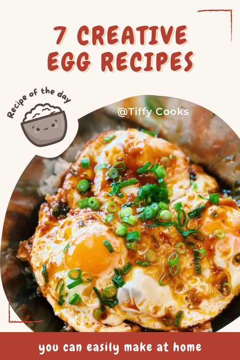 I LOVE EGGS, whether for breakfast, lunch, or dinner. However, making GOOD eggs can be very tricky. For days when all you have are eggs in the fridge, or if you need to add another dish to dinner, I’ve got what you need – must-have creative egg recipes! Today, I share fail-proof tips for each new way of cooking with eggs – so you can start making more than just fried eggs.  easy recipes, quick recipes, egg recipes, asian recipes, breakfast recipes, easy dinner ideas, vegetarian recipes Egg Recipes Lunch, Different Eggs Styles, Tasty Egg Recipes, Teriyaki Eggs, Easy Dinner Ideas Vegetarian, Fried Egg Recipe, Dinner Ideas Vegetarian, Eggs For Dinner, Brunch Egg Dishes