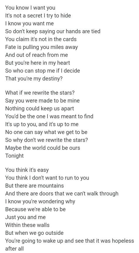 Rewrite the Stars (1) lyrics Rewrite The Stars Quotes, From The Start Lyrics, What If We Rewrite The Stars, In The Stars Song Lyrics, Rewrite The Stars Aesthetic, How To Write A Song Lyric Ideas, Rewrite The Stars Lyrics Video, Rewrite The Stars Lyrics, July Lyrics