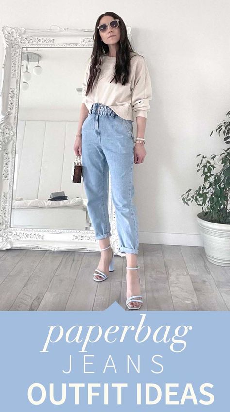 Paperbag Jeans Outfit Casual, Zara Baggy Jeans Outfit, Paperbag Jeans Outfit Summer, Zara Paperbag Jeans Outfit, Baggy Paperbag Jeans Outfit, Paper Bag Jeans Outfit, Paperbag Jeans Outfit, Baggy Jeans Styling, Paperbag Pants Outfit