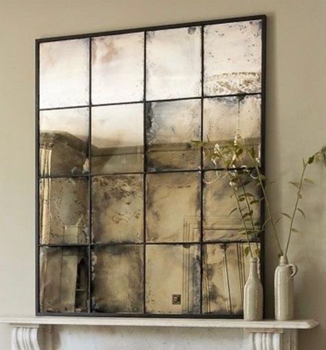 Ikea Mirror Wall, Antique Mirror Splashback, Mirror Wall Design, Antique Glass Mirror, Mirror Ikea, Mirror Wall Tiles, Ikea Mirror Hack, Antique Mirror Diy, Antique Mirror Tiles