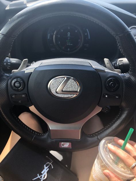 #car #aesthetic #lexus #cardecor #diamond #sparkle #luxury #ysl #yslbag #starbucks Lexus Interior Luxury, New Car Aesthetic Lexus, Lexus Astetic, Lexus Car Accessories, Lexus Aesthetic Girl, Lexus Interior Aesthetic, White Lexus Aesthetic, Lexus Car Aesthetic, Lexis Car