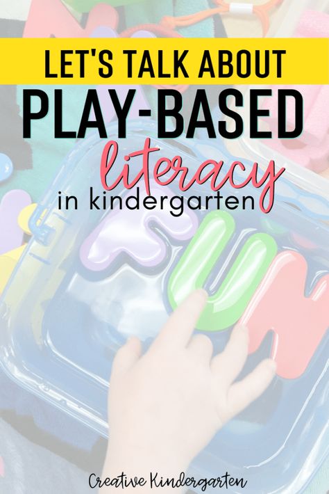 A discussion about play-based literacy learning in the kindergarten classroom. What that looks like, what it means and how it works in my classroom. Literacy Play Based Learning, Play Based Literacy Activities Kindergarten, Learning Through Play Kindergarten, Play Based Writing Activities, Literacy Through Play, Kindy Literacy Activities, Play Based Reading Activities, Kindergarten Literacy Centres, Play In Kindergarten