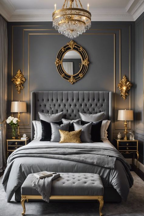 20 Modern Grey Bedroom Ideas For a Sleek Look – ToolzView Grey And Gold Bedroom Decor, Gray Black And Gold Bedroom, Grey Black Bedroom Ideas, Modern Bedroom Design Grey, Gray White And Gold Bedroom, Grey Black And Gold Bedroom, Grey And Brown Bedroom Ideas, Gray Bed Ideas, Grey Small Bedroom