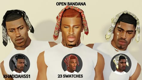 Sims 4 Bandana, Sims 4 Men Clothing, Sims 4 Hair Male, Sims 4 Cc Eyes, Skin Pack, Sims 4 Black Hair, Male Sims, Play Sims 4, Sims 4 Male