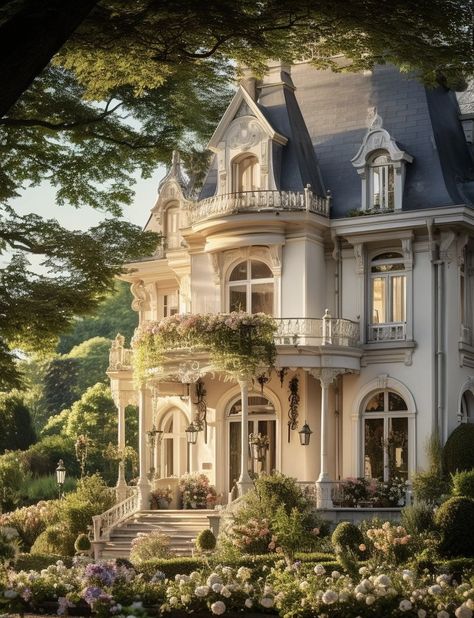 Dream House Victorian, Old Victorian House Exterior, French Style Home Exterior, Decorating Small Kitchen, Fancy Cottage, Old Victorian House, Greek Revival Home, Coastal Bedroom Decorating, Victorian Style Homes