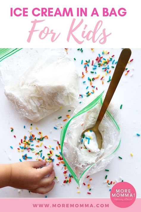 Freezer Bag Ice Cream, Baggie Ice Cream For Kids, Ziploc Bag Ice Cream, I’ve Cream In A Bag Recipe, Zip Lock Bag Ice Cream, Ice Cream Baggie Recipe, Ice Cream In A Can Recipe, 5 Minute Ice Cream In A Bag, Plastic Bag Ice Cream