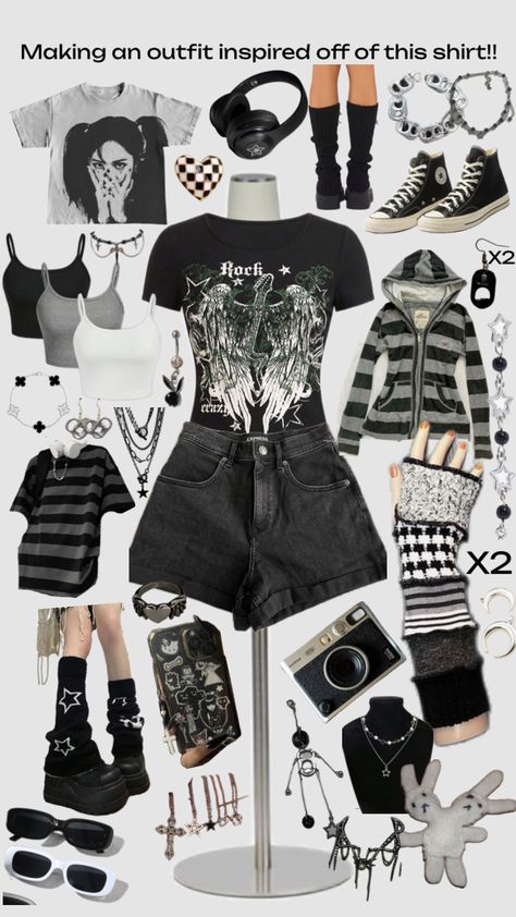 Punk Fits, Shifting Outfits, Emo Goth Outfits, Goth Shorts, Outfit Shorts, Alt Clothes, Goth Outfits, Cat Theme, New Wardrobe