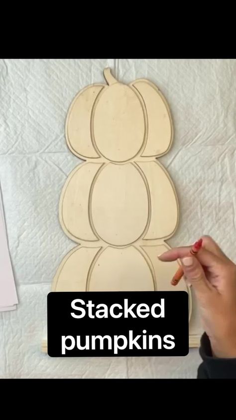 DIY Stacked Pumpkin Decor using Dollar Tree Vinyl #pumpkins #leopard #hellofall | By Chalk It Up Fancy Stacked Pumpkin Signs Wooden Painted, Hobby Lobby Stacked Wooden Pumpkins, Wooden Stacked Pumpkins, Hobby Lobby Stacked Pumpkins, How To Paint Pumpkins On Wood, Hobby Lobby Pumpkin Crafts, Painted Stacked Pumpkins, Dollar Tree Wooden Pumpkins, Stacked Pumpkins Painting