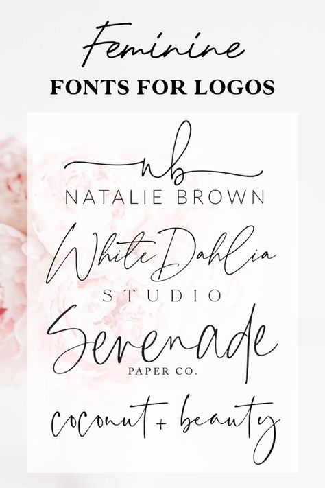 Modern Script Font Free, Free Feminine Fonts, Fonts For Business Logo, Business Fonts Logos, Feminine Fonts Canva, Fonts For Logos Branding, Luxury Fonts Branding, Logo Font Ideas, Canva Script Fonts