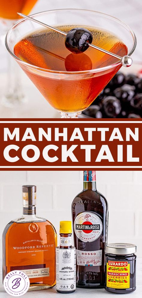 Classic Manhattan Cocktail Recipe, Easy Manhattan Cocktail, Manhattan Drink Recipe, Best Manhattan Cocktail, Midnight Manhattan Cocktail, How To Make A Manhattan, How To Make A Manhattan Cocktail, Maple Manhattan Recipe, Manhatten Cocktail Recipes