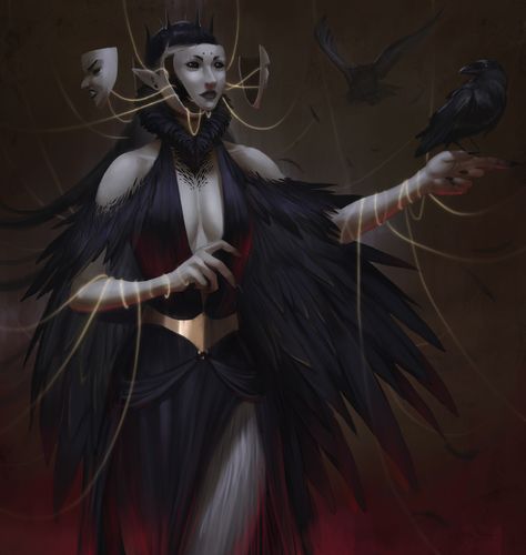 ArtStation - Raven Queen, Caio Santos Matron Of Ravens, Raven Queen Dnd, Raven Queen, Critical Role Fan Art, Dnd Art, Critical Role, Dnd Characters, Fantasy Artwork, Ravens