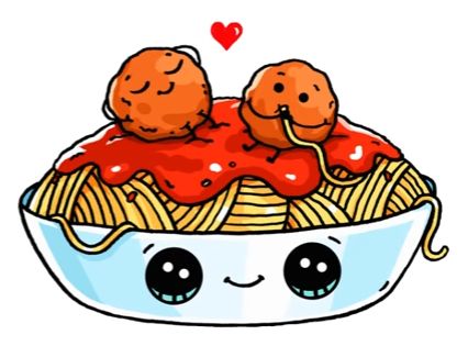 Spaghetti Kawaii Girl Drawings, Chat Kawaii, Arte Do Kawaii, Images Kawaii, Cute Food Drawings, Cute Kawaii Drawings, Cute Cartoon Drawings, Kawaii Doodles, Kawaii Food