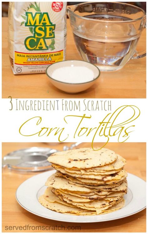 Only 3 ingredients for these super easy From Scratch Corn Tortillas! Homemade Corn Tortillas With Masa, Masa Flour Tortillas, Tortilla Recipe Masa, Maseca Tortilla Recipe, Masa Tortilla Recipe, Home Made Corn Tortillas, Make Corn Tortillas, Masa Recipes, Corn Tortilla Recipes