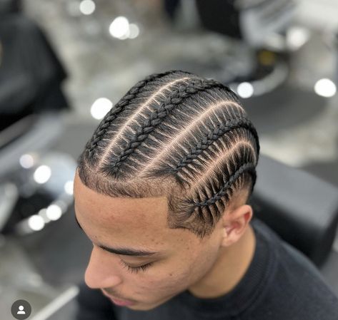 Conrows Lines And Braids Men, Cornrows With Taper, Hairstyle Protective, Afro Hair Fade, Men's Braids, Boys Braids, Bday Hair, Afro Hairstyles Men, Cornrow Styles