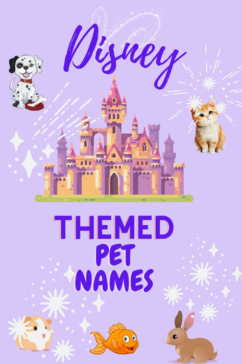 If you love Disney and want a magical name for a new pet, look no further! Whether it's a dog or cat, bunny, guinea pig or goldfish there's a cute name for every pet. Hundreds of names are included, all from popular Disney movies. Disney Girl Dog Names, Disney Animal Names, Cute Pet Names Animals, Pet Names For Girls, Dog Names Disney, Disney Dog Names, Disney Cat Names, Disney Pet Names, Names For Pets