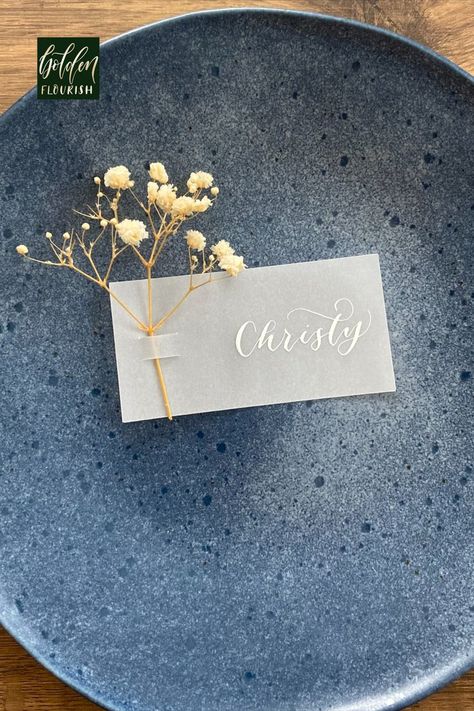 photo of bespoke lavender placename with 'Christy' in calligraphy Event Table Settings, Candelabra Wedding, Summer Favors, Elegant Place, Fall Picnic, Spring Wedding Decorations, Wedding Place Settings, Table Place Cards, Flower Names