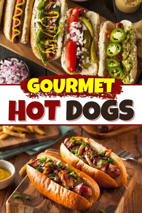 Forget everything you think you know about grilling because these gourmet hot dogs are out-of-this-world amazing. Try them tonight, and thank me later. Loaded Hot Dogs Toppings, Hot Dog Toppings Recipes, Special Hot Dogs, Christmas Hot Dogs, Elevated Hot Dogs, Specialty Hot Dogs, Gourmet Hotdogs Recipes, Best Hot Dog Recipes, Fancy Hotdogs