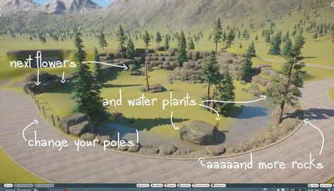 We Bought A (Planet) Zoo — oakleafwolf: Thank you to Wheelabout123 on Reddit... Planet Zoo Plant Pallets, Planet Zoo Deer Habitat, Planet Zoo Enclosure, Planet Zoo Tips, Zoo Planet Ideas, Planet Zoo Buildings, Planet Zoo Layout, Planet Zoo Layout Ideas, Planet Zoo Entrance Ideas