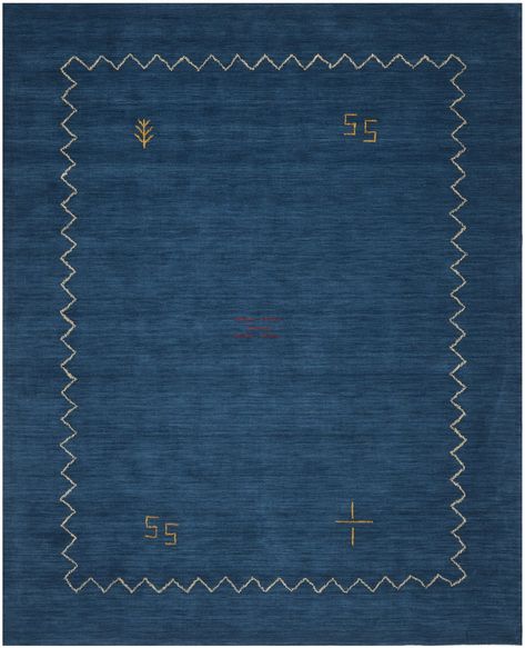 Rug HIM583A - Himalaya Area Rugs by Safavieh Diana Lane, Beach Townhouse, Primary Bedroom Ideas, Inexpensive Rugs, Masculine Living Rooms, Chevron Borders, Blue Wool Rugs, Modern Wool Rugs, Condo Living