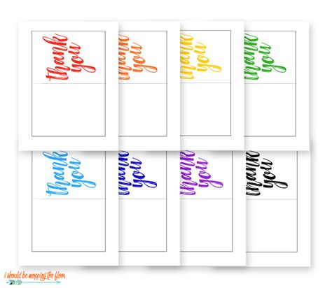 Free Printable Thank You Cards in Eight Color Options Free Printable Fill In The Blank Thank You Cards, Free Printable Thank You Notes, Thank You Template Printable Free, Printable Thank You Cards Free, Free Printable Thank You Cards, Free Printable Thank You Cards Templates, Reseller Tips, Free Printable Card Templates, Printable Thank You Notes