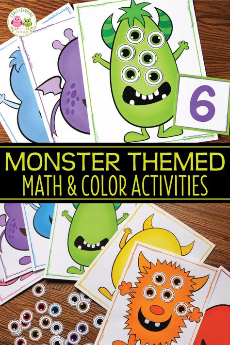 Halloween Preschool Games Activities, October Small Group Activities, Halloween Activities For Preschool Math, Fun Counting Activities Preschool, Prek Learning Activities Halloween, Non Halloween Activities, Math Monster Activity, Preschool Math Halloween Activities, Number Theme Preschool Activities