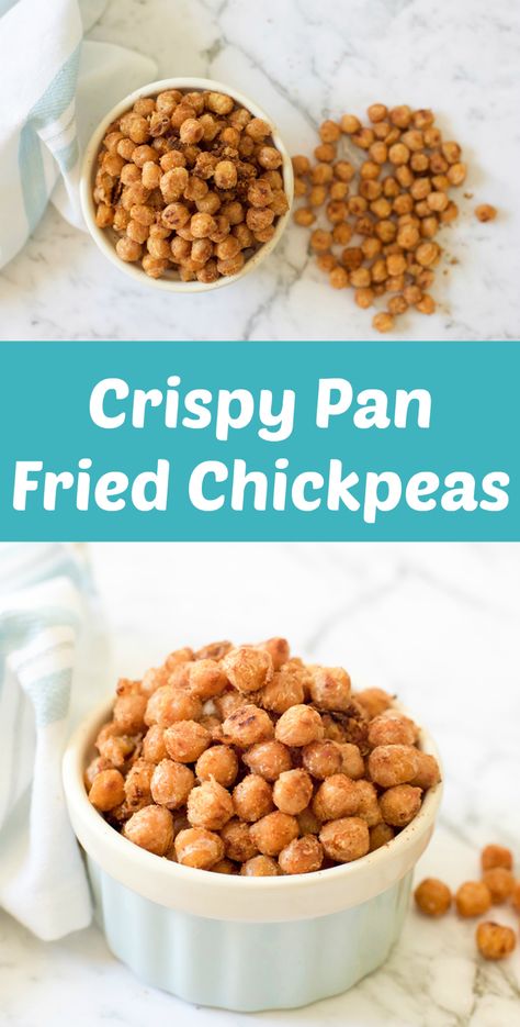 Fried Chickpeas Recipe, Fried Chickpeas, Frying Pan Recipes, Chickpea Fries, Veggie Straws, Chickpea Snacks, Crunchy Chickpeas, Fried Beans, Crispy Chickpeas