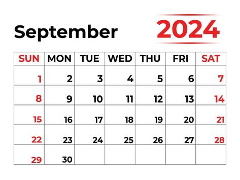 September 2024 monthly calendar with very clean look, week starts from Sunday September Calendar Printable, January 2024 Calendar, Printable Calendar Design, 2024 Monthly Calendar, January Month, Free Monthly Calendar, Vertical Calendar, July Calendar, September Calendar