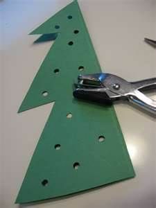 Hole punching and then sewing string through the paper to help build fine motor skills. December Crafts, Preschool Christmas Crafts, Christmas Tree Art, Christmas Tree Crafts, Christmas School, Preschool Christmas, Christmas Classroom, Tree Crafts, Easy Crafts For Kids