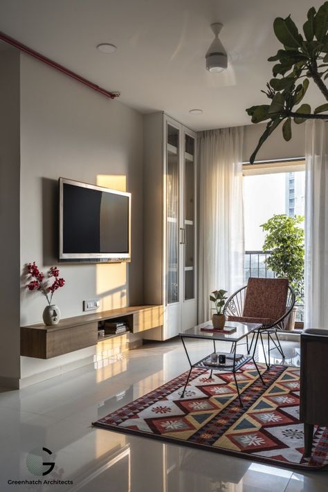 Apartment Interior Design Living Room Indian, Flat Room Design, Small Living Interior Design, Flats Interior Design Ideas, Interior Design 2bhk Apartment, Home Interior Design Indian 2bhk, 2 Bhk Apartment Interior, 2bhk Apartment Interior, Small 2 Bhk Flats Interior Indian